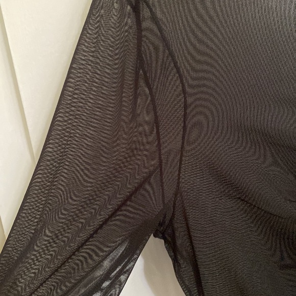 NWT - Zara Sheer Mesh Black Midi Dress - Picture 4 of 7